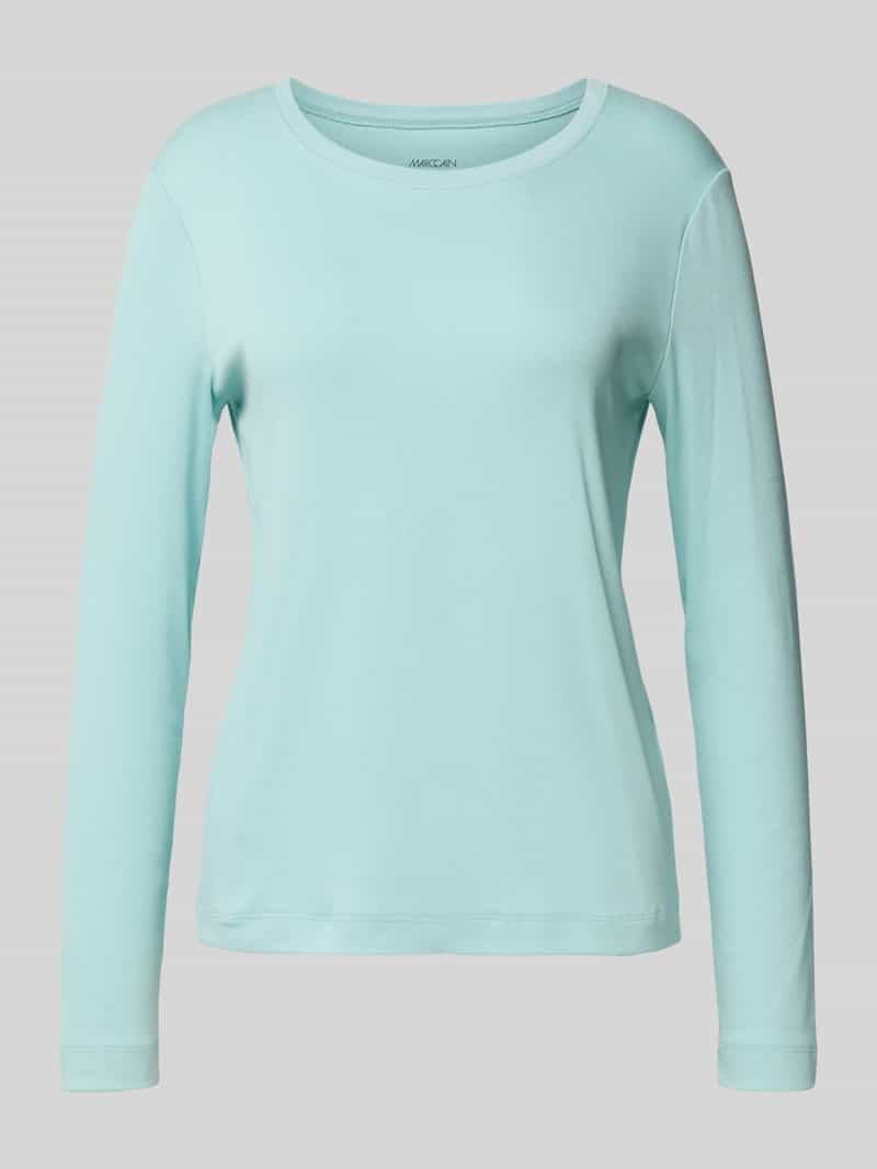 Marc Cain Shirt met lange mouwen en geribde ronde hals