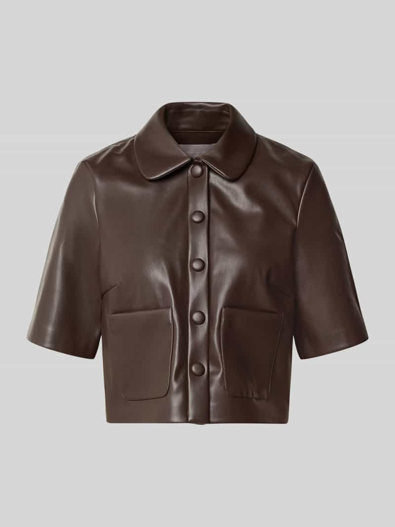 Christian Berg Woman Selection Cropped overhemdblouse in leerlook