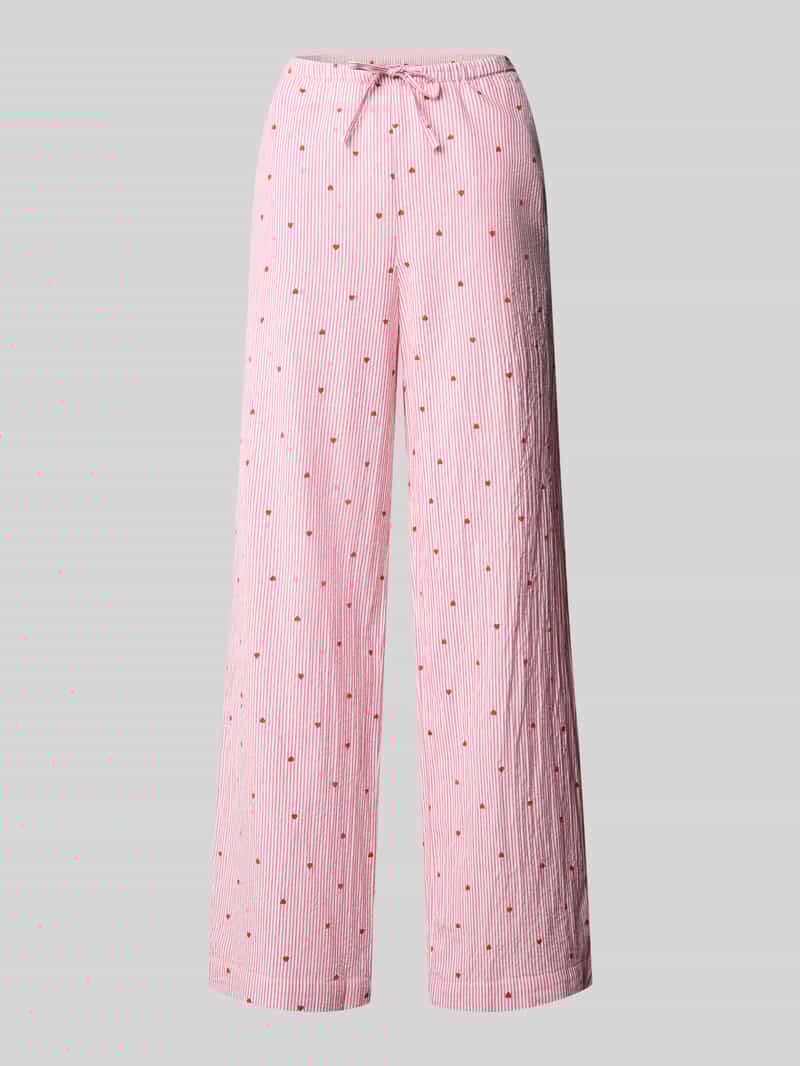 Jake*s Casual Pyjamabroek in all-over look met elastische band en tunnelkoord