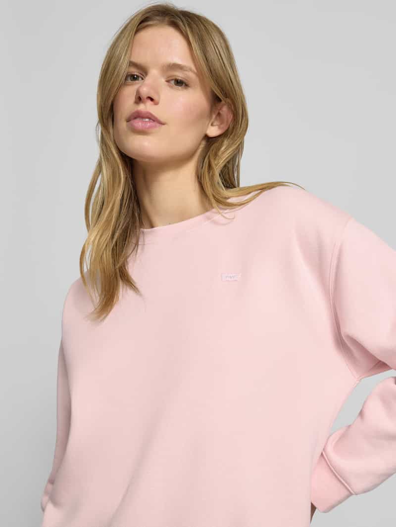 Levi's Sweatshirt met labelstitching en ronde hals