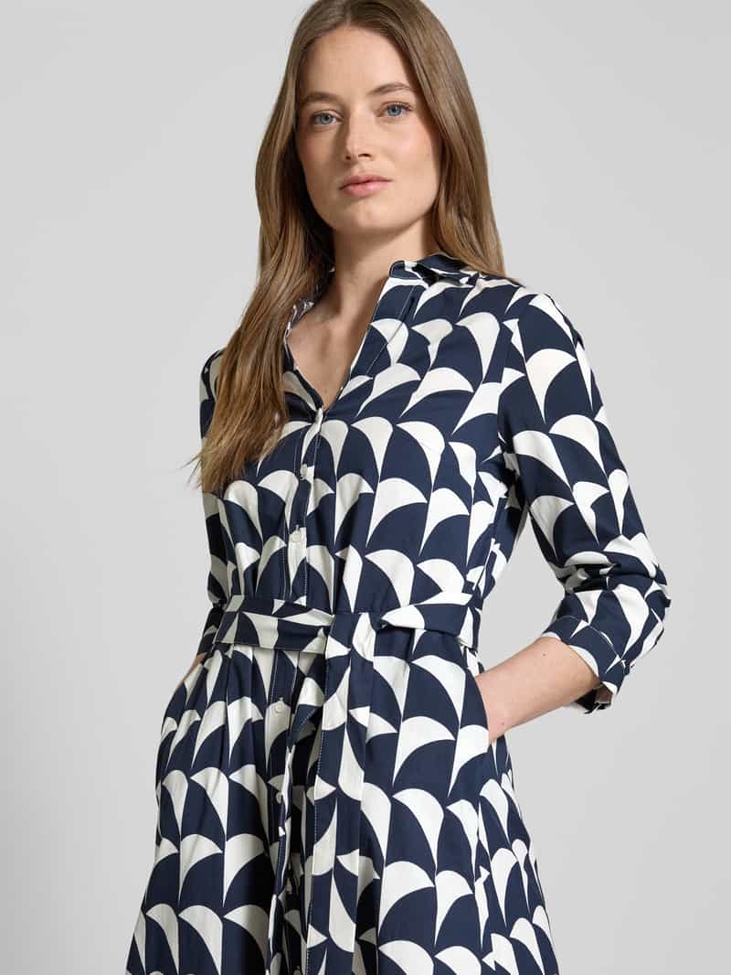 MORE & MORE Midi-jurk met strikceintuur