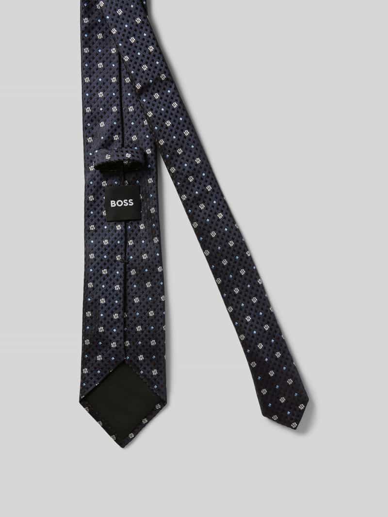 Boss Zijden stropdas met labeldetail (7 5 cm)