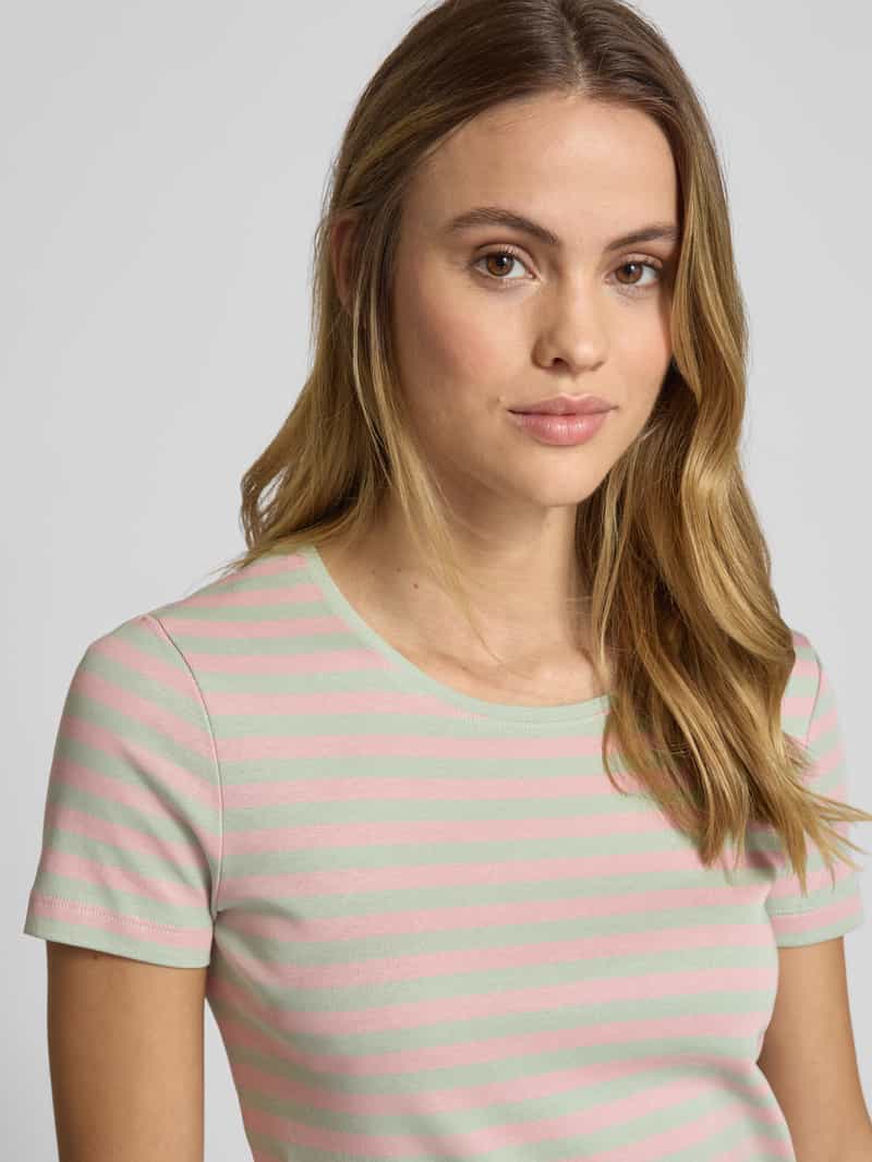 Christian Berg Woman T-shirt met geribde ronde hals