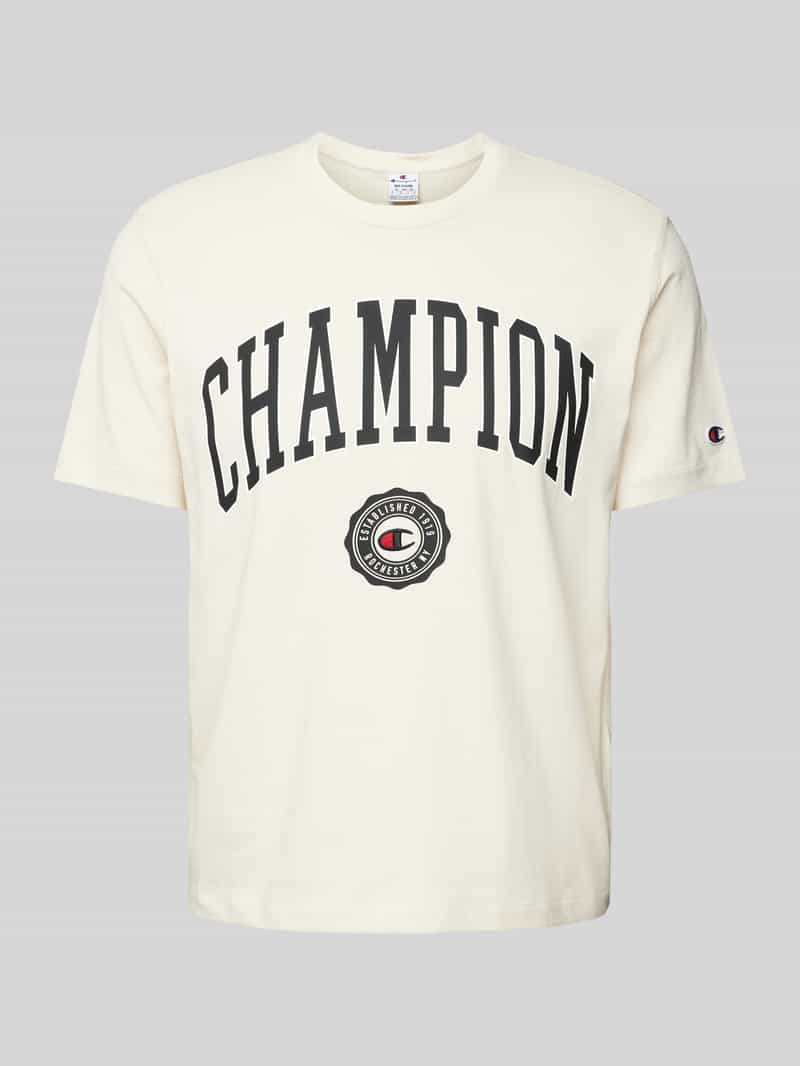 Champion T-shirt met labelprint model 'Bookstore'
