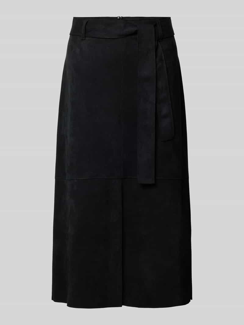 Zero Midirok in leerlook met strikceintuur
