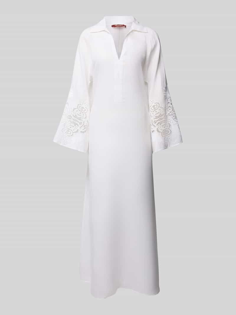 Max Mara Studio Linnen jurk met broderie anglaise model 'STRANO'