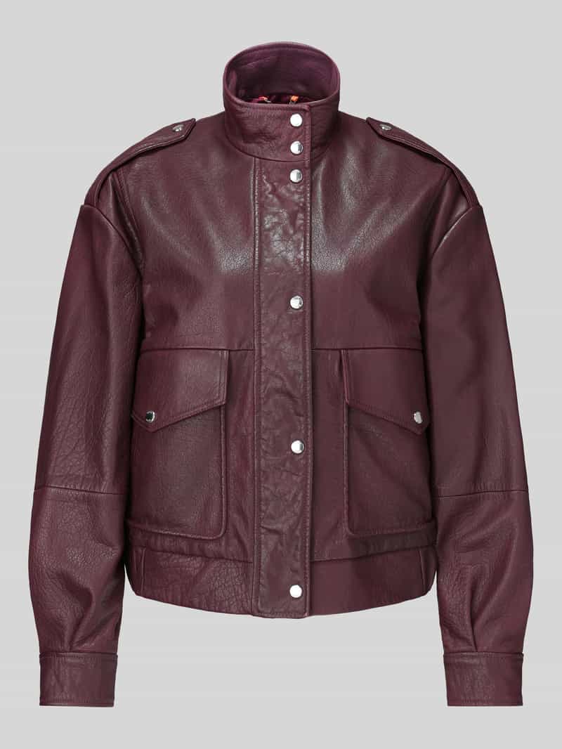 Boss Orange Leren jack met opstaande kraag model 'C_Sabea1'