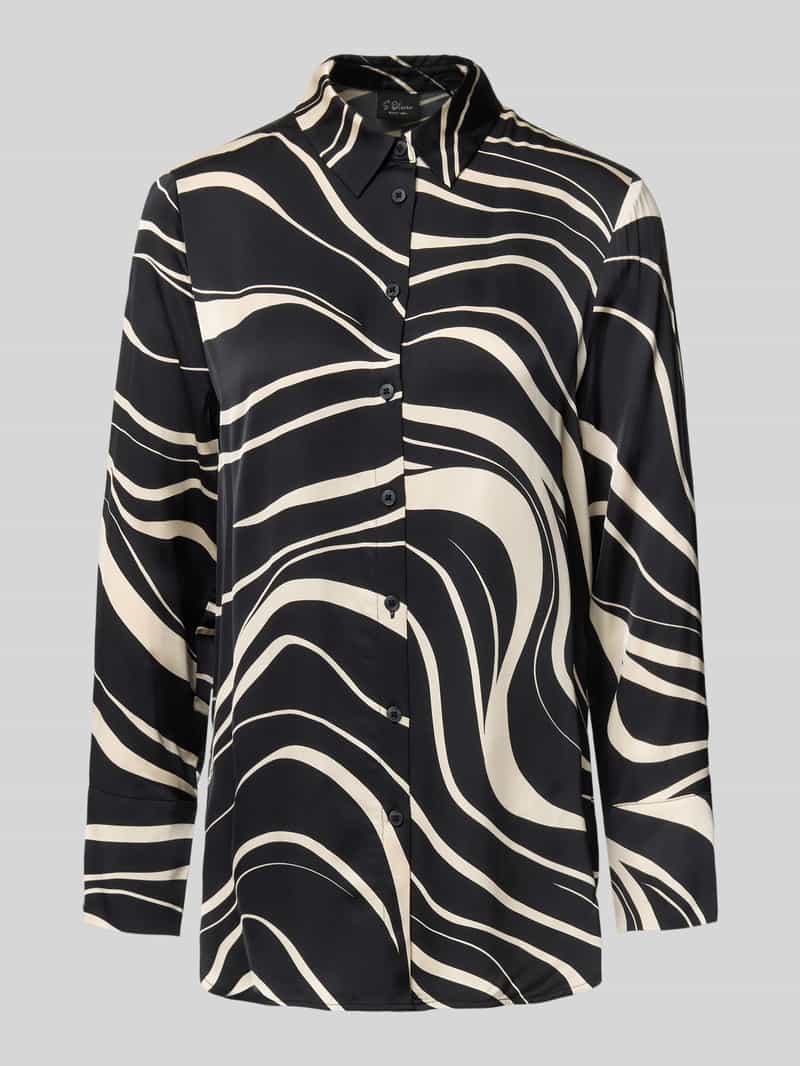 s.Oliver BLACK LABEL Regular fit blouse met lange mouwen van pure viscose