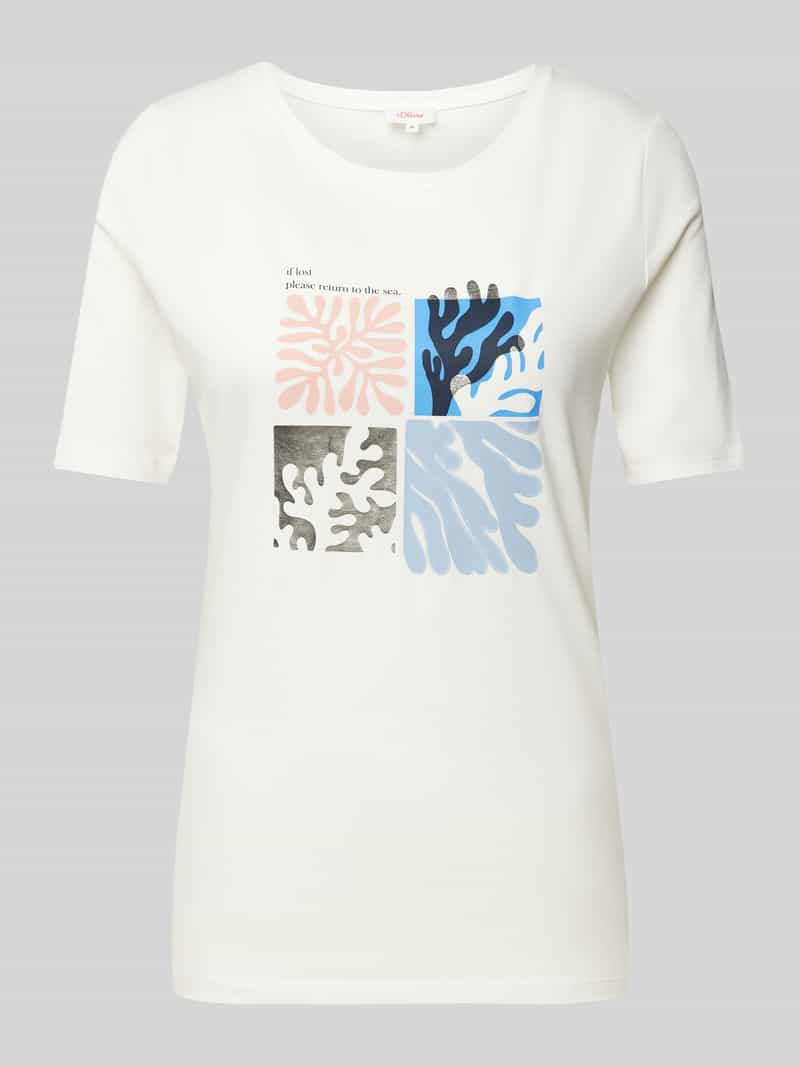 S.OLIVER CASUAL T-shirt met ronde hals model 'Wechsel'