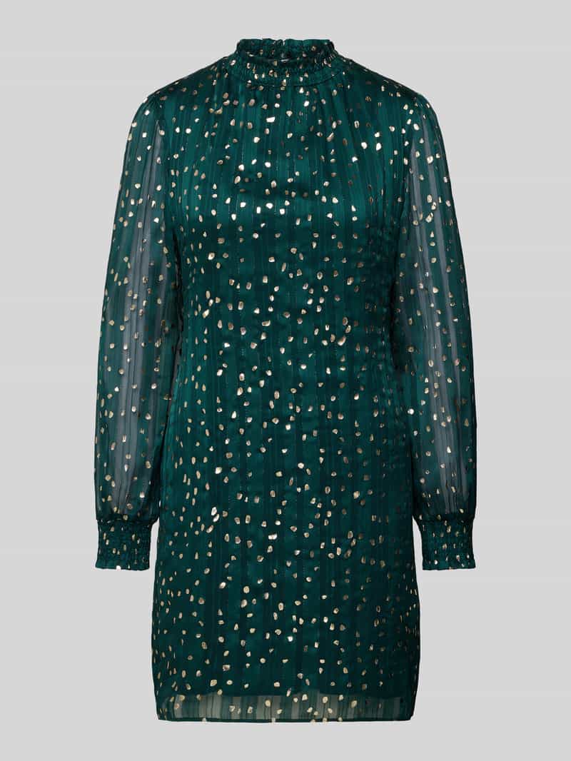 Apricot Mini-jurk met opstaande kraag en knoopsluiting aan de achterkant