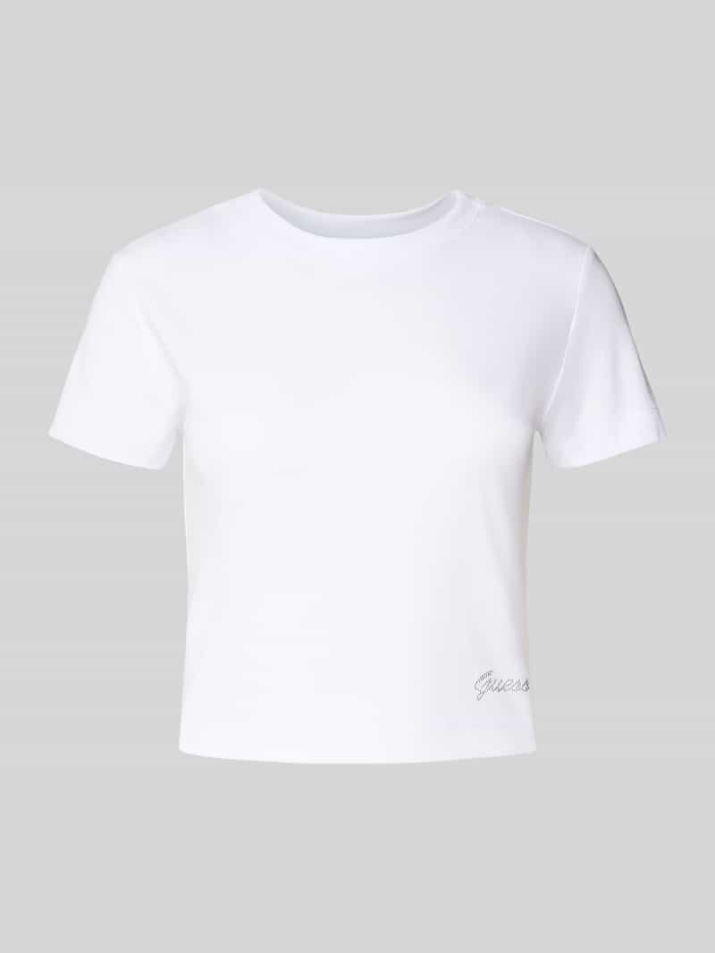 Calvin Klein T-shirt A- SS WOVEN LABEL RIB VNECK TEE
