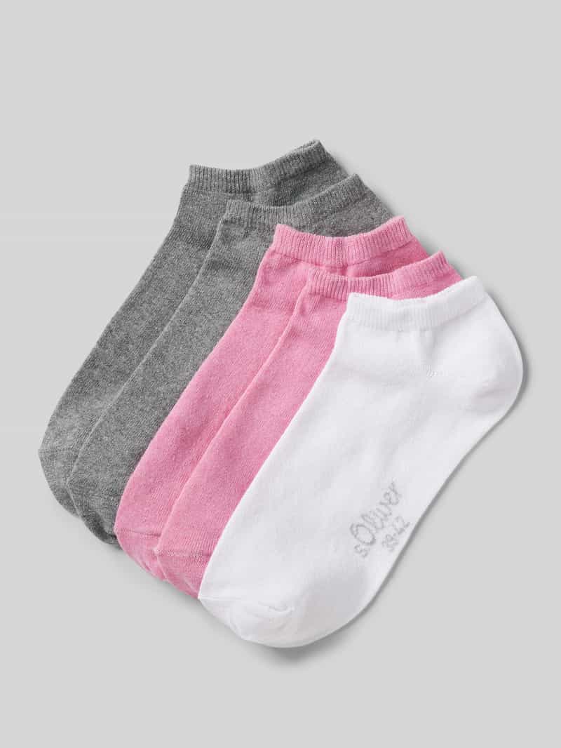 s.Oliver RED LABEL Sneakersokken met labelprint in een set van 5 paar