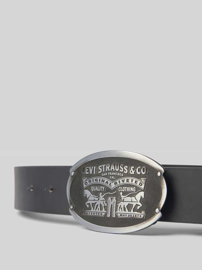 Levi's Leren riem van echt runderleer met reliëflogo model 'Billy'