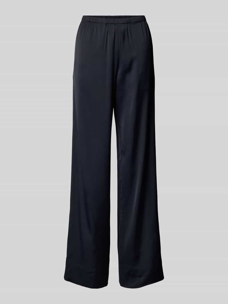 Marc O'Polo Regular fit satijnen broek van viscose met wijde pijpen