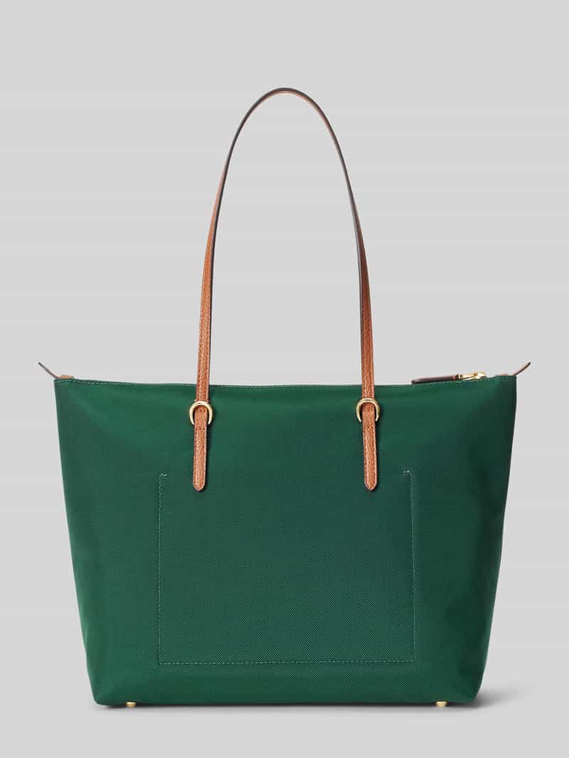 Lauren Ralph Lauren Handtas in de hand met logodetail model 'KEATON' groen, foto 2