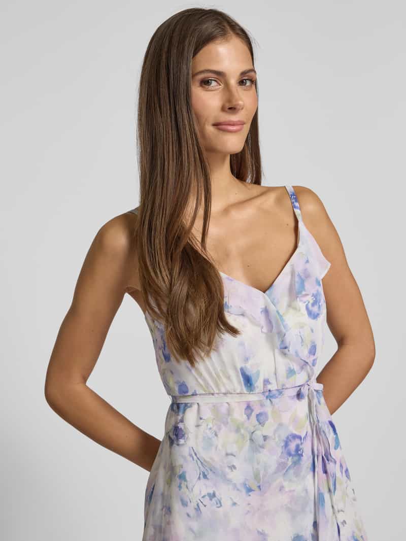 Jake*s Cocktail Midi-jurk met volants en strikceintuur