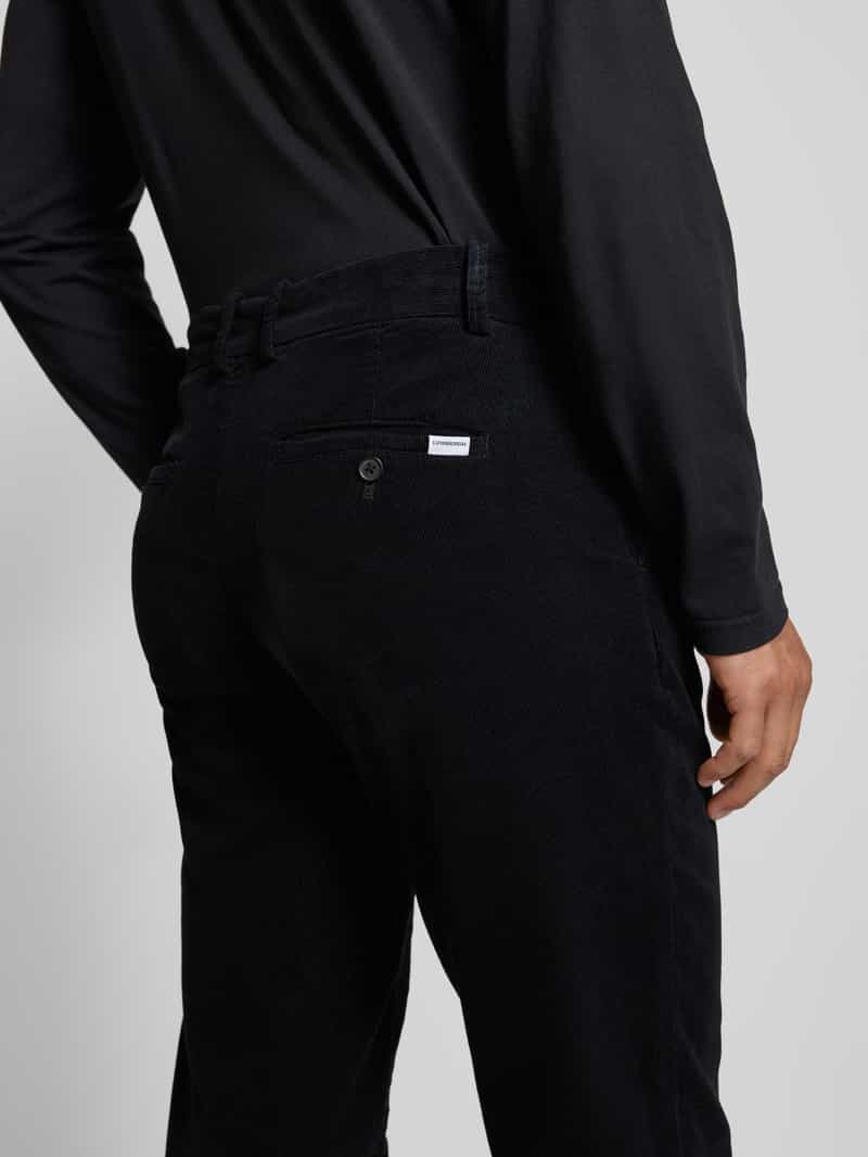 lindbergh Regular fit corduroy broek met riemlussen