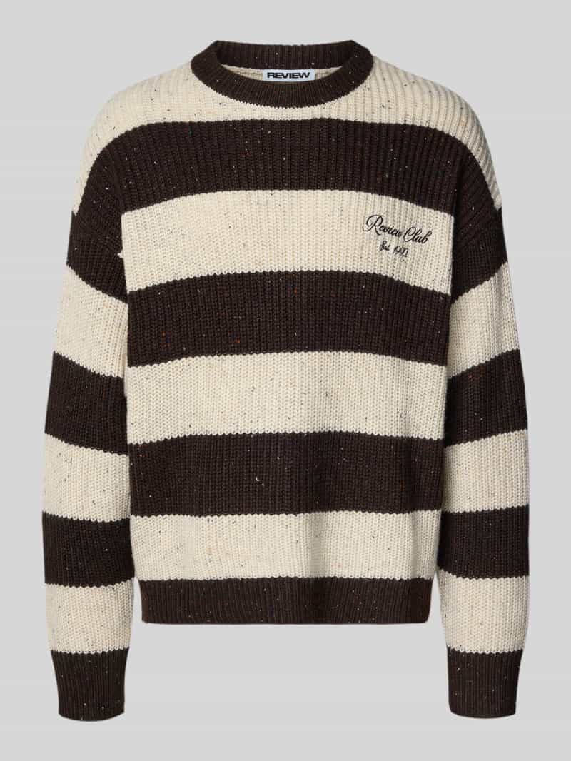 REVIEW Gebreide pullover met labelstitching