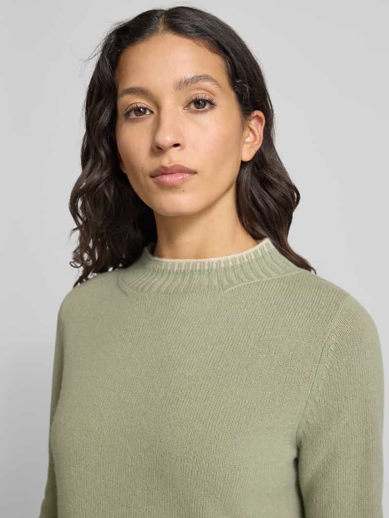 Christian Berg Woman Regular fit shirt met lange mouwen van zuivere wol in gebreide look