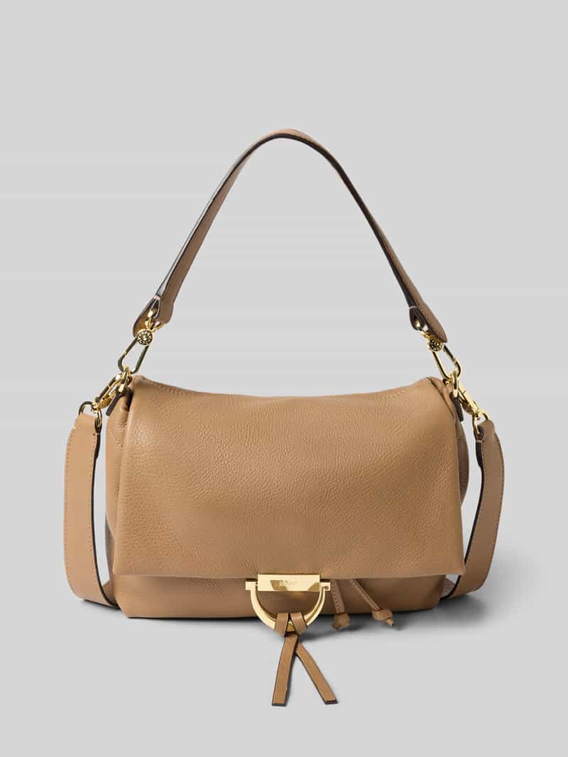 abro schoudertas Leather Animal Printed Nana Mini Hobo Bag Leo Lichtbruin