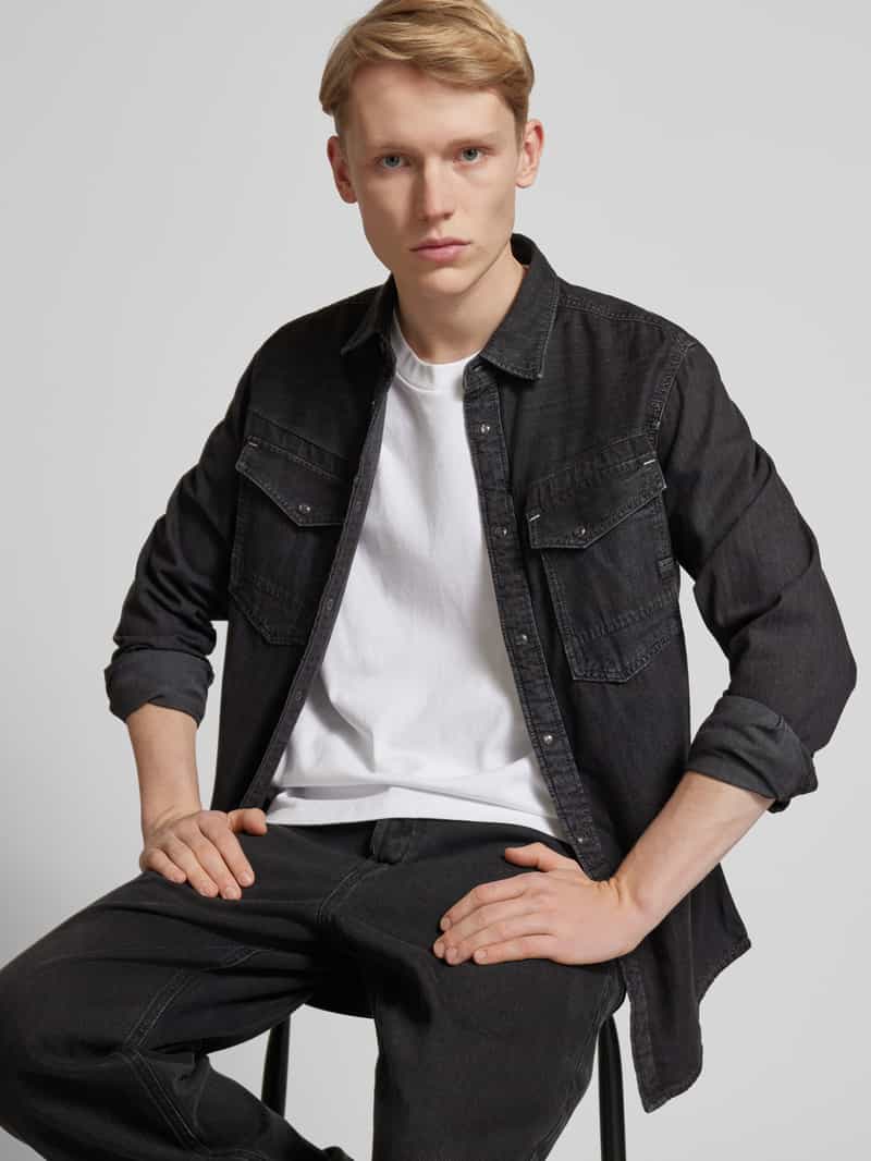 G-Star Raw Slim fit jeansoverhemd met labeldetail model 'Dakota'