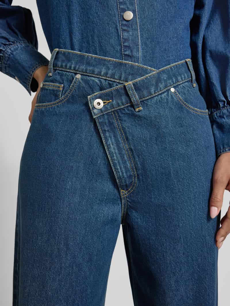 Jake*s Casual Jeans met asymmetrische knoopsluiting