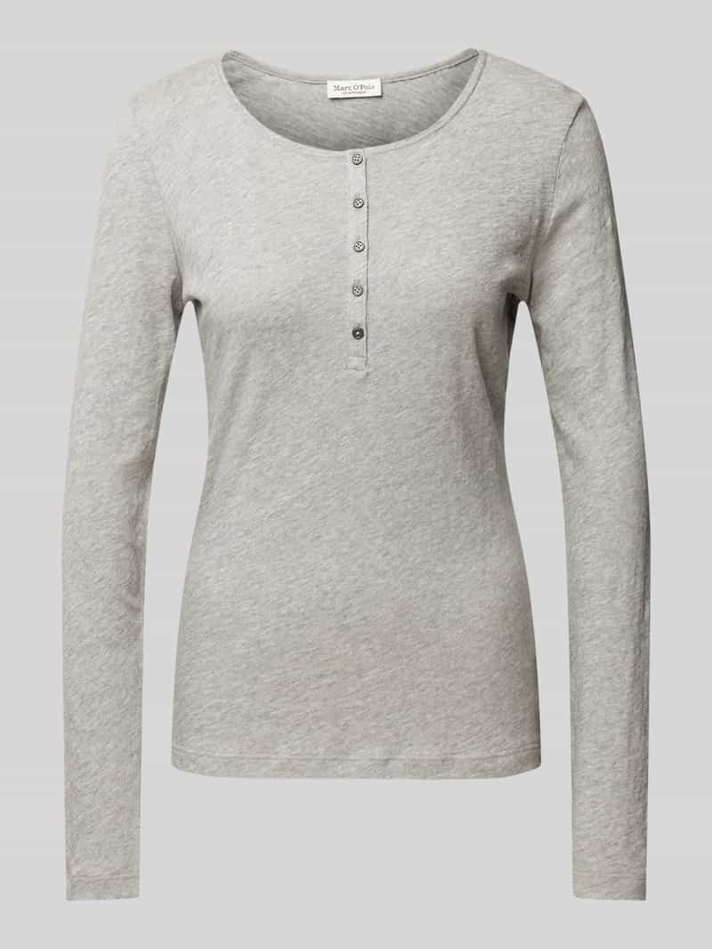 MARC O POLO Regular fit shirt met lange mouwen en korte knoopsluiting