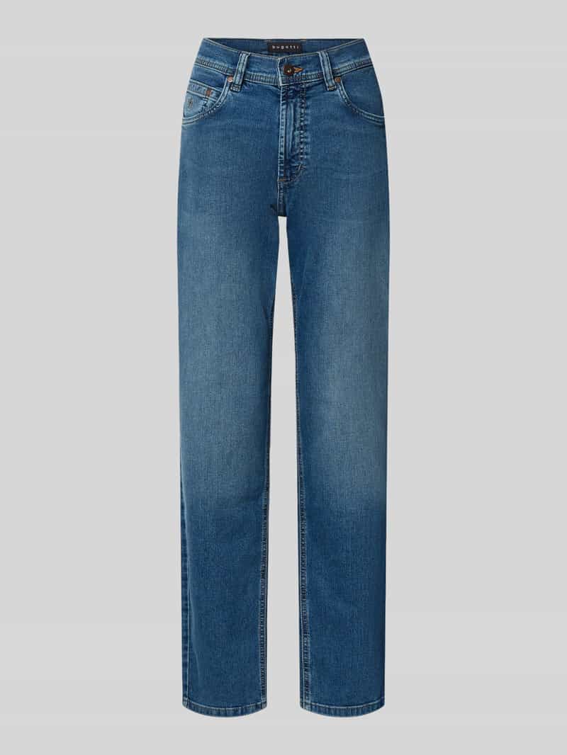 straight fit jeans van katoenmix
