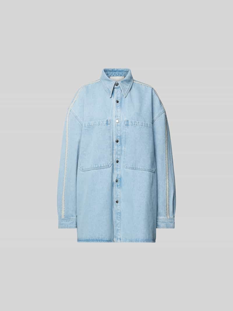 oversized jeansjack met platte kraag