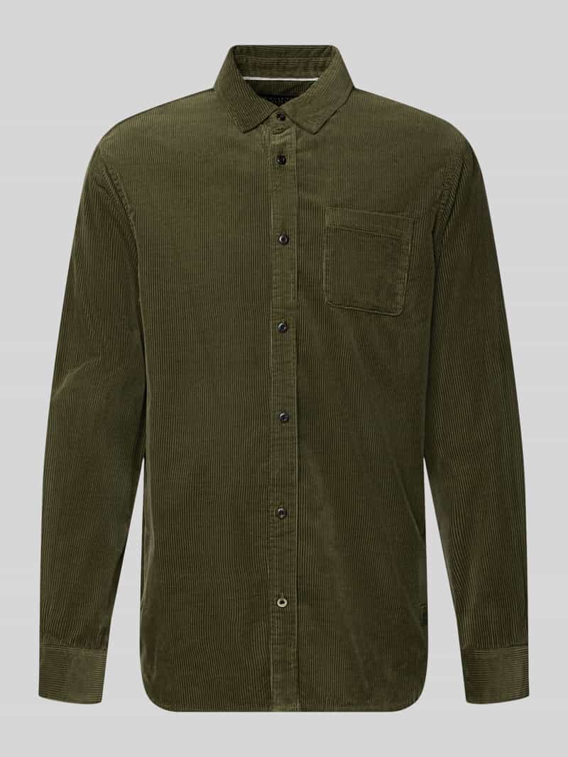 Scotch & Soda Regular fit corduroy overhemd met borstzak