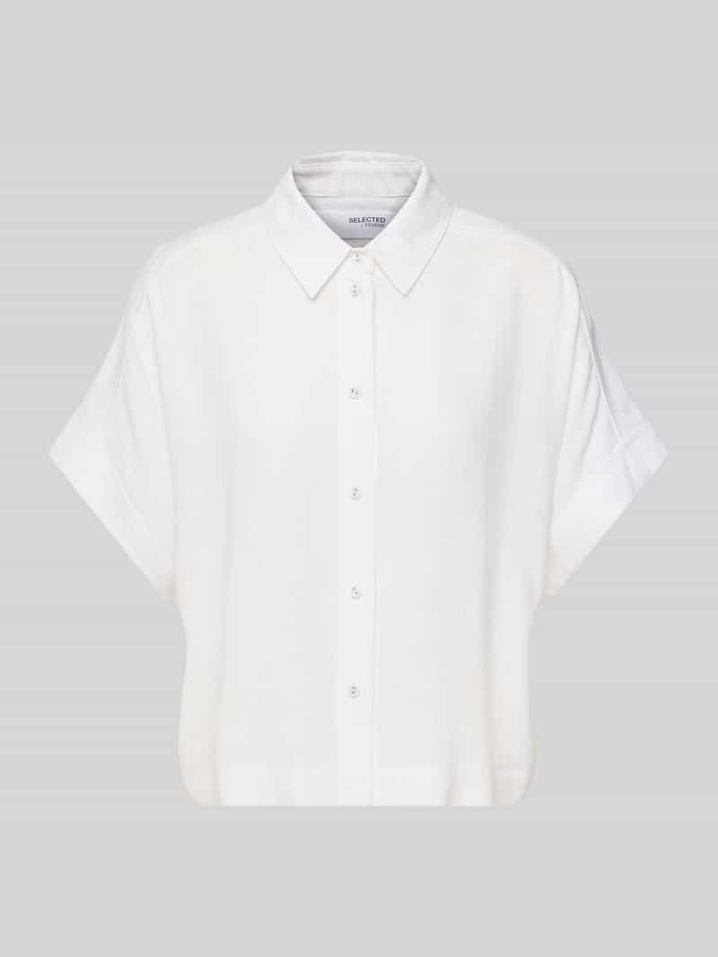 Selected Femme Relaxed fit blouse van een mix van viscose en linnen model 'VIVA'