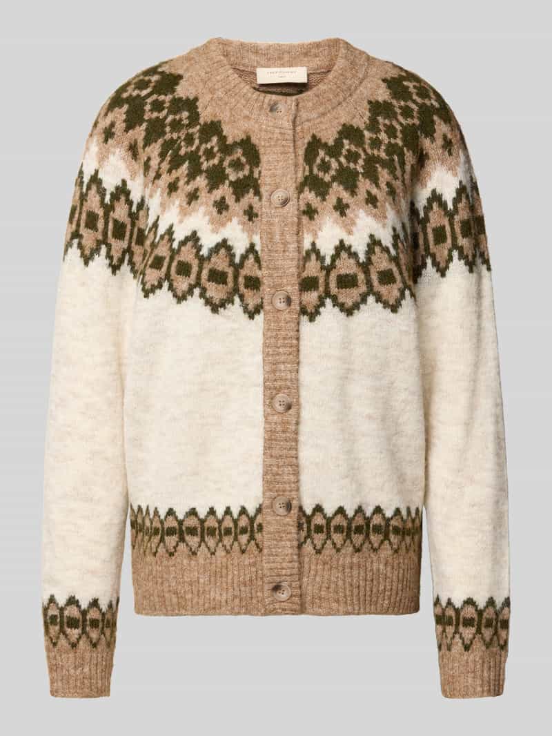 FREE QUENT Gebreid jack met ronde hals model 'Novala'