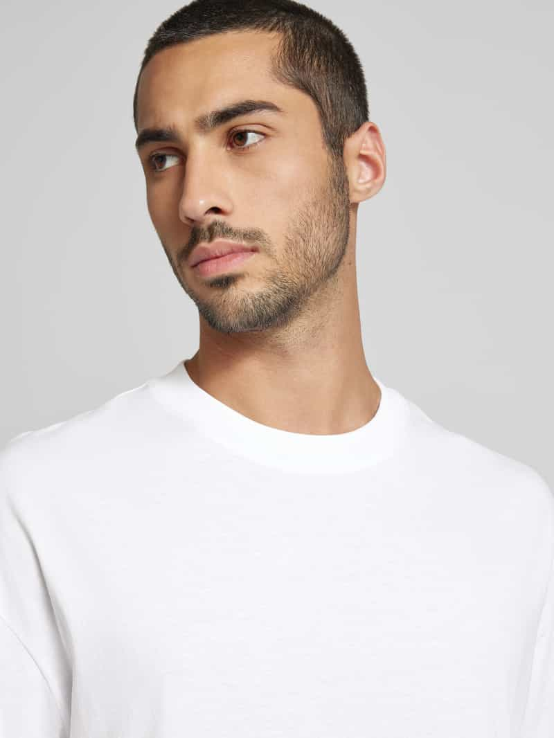 jack & jones T-shirt met geribde ronde hals model 'BRADLEY'