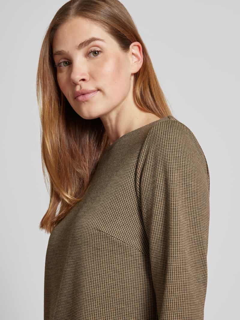 Tom Tailor Mini-jurk van jacquard met pied-de-poule en boothals