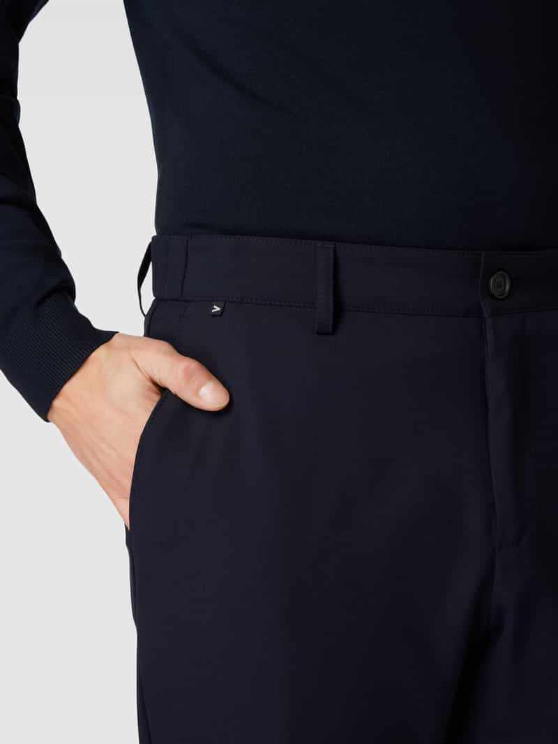 Boss Slim fit stoffen broek met persplooien