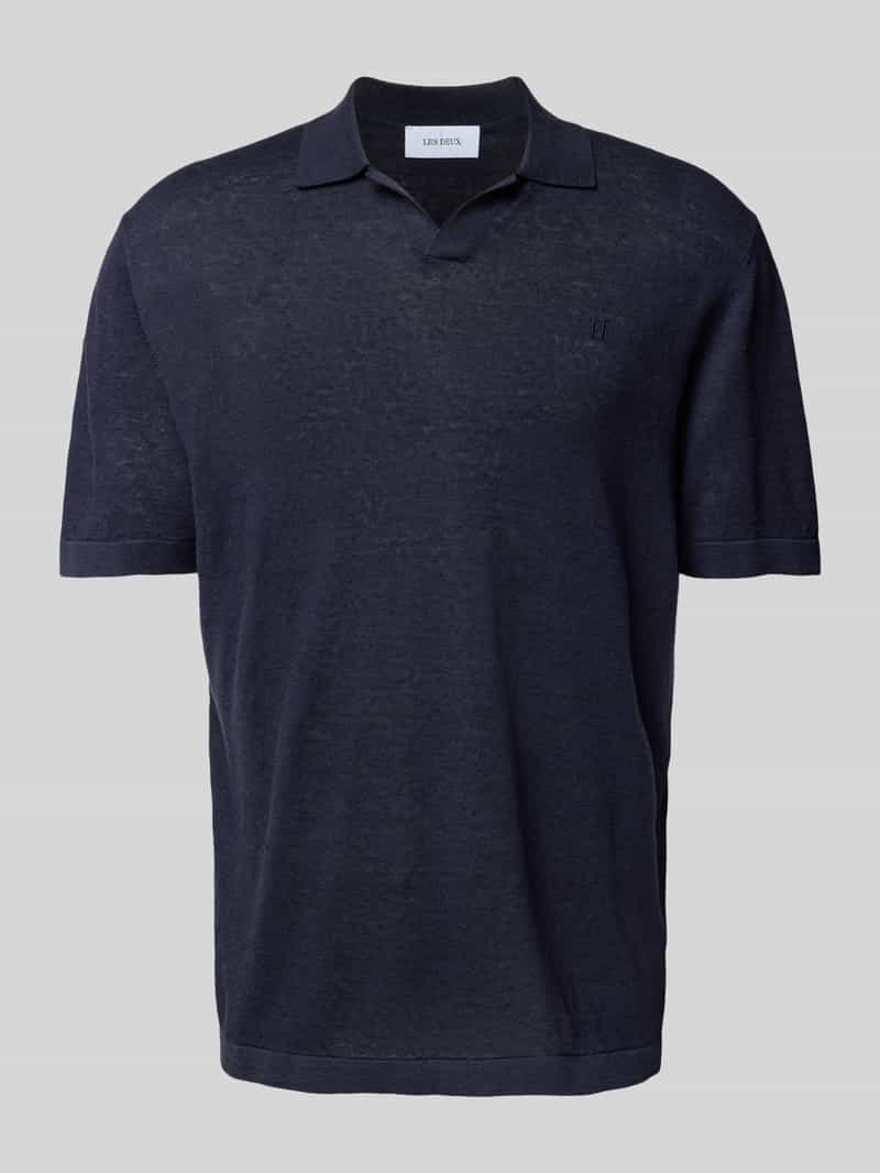 Les Deux Relaxed fit poloshirt met V-hals model 'Emmanuel'