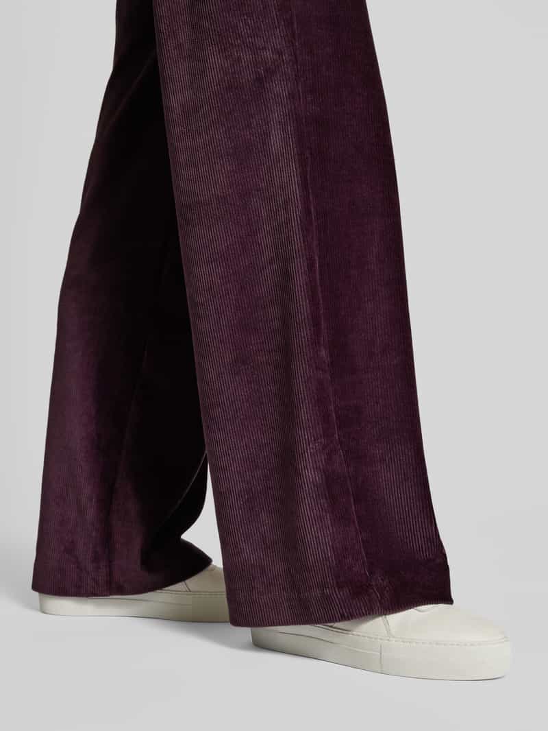 QS Flared stoffen broek met elastische band