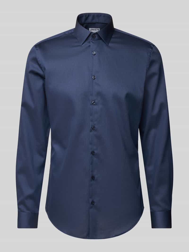 Jake*s Slim fit zakelijk overhemd met kentkraag