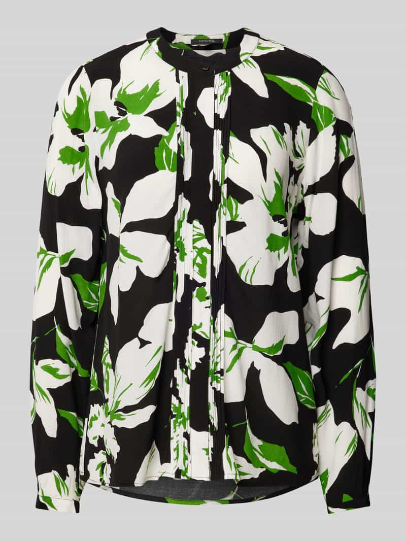 comma Blouse met blinde knoopsluiting