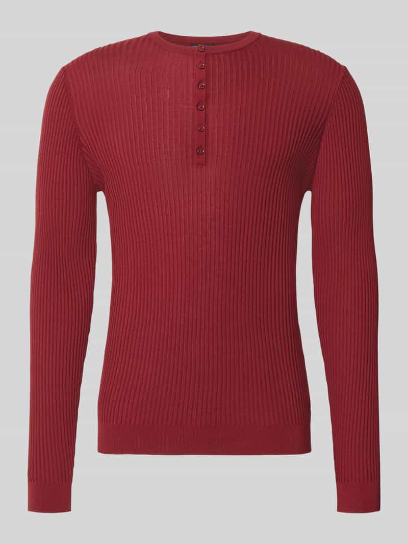 Antony Morato Gebreide pullover van mix van lyocell en wol met knoopsluiting
