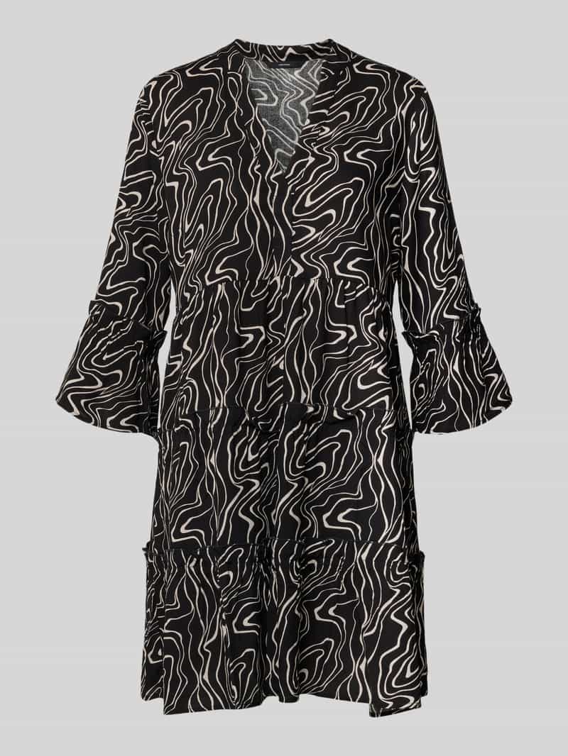 Uitlopend blousejurk van zuivere viscose model 'EASY JOY'