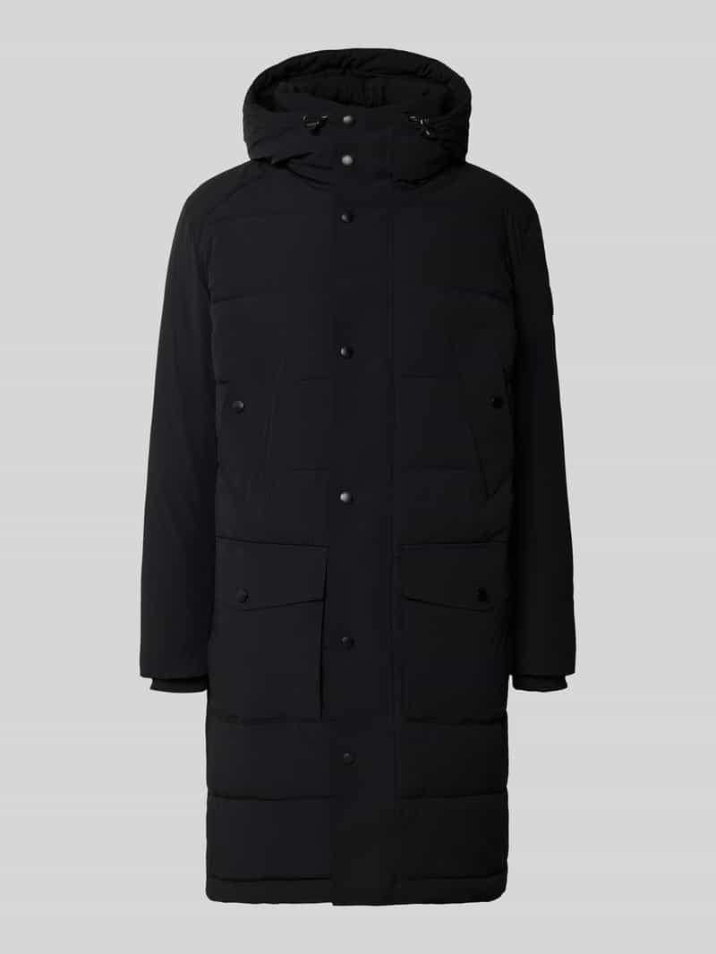 Strellson Regular fit gewatteerde lange jas met logopatch model 'CRASHER'