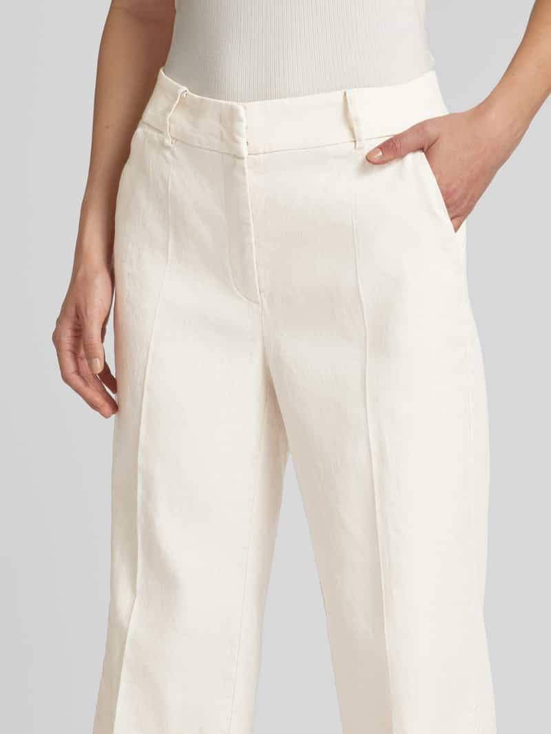 CAMBIO Regular fit linnen broek met persplooien model 'CALIFORNIA'