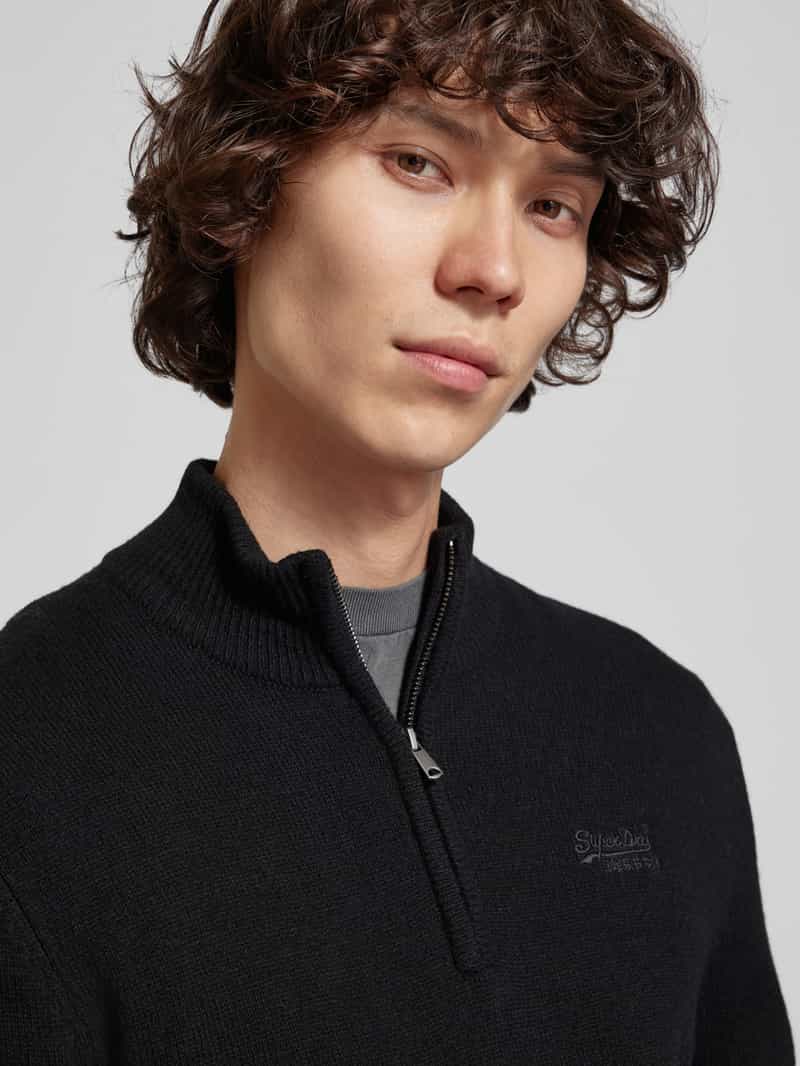 Superdry Gebreide pullover met opstaande kraag