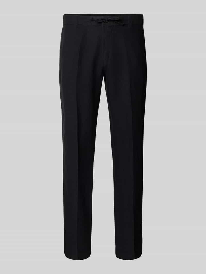 Selected Homme Regular fit linnen broek met persplooien model 'LEROY'