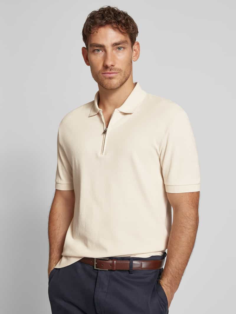 Boss Regular fit poloshirt met ritssluiting model 'Paras'