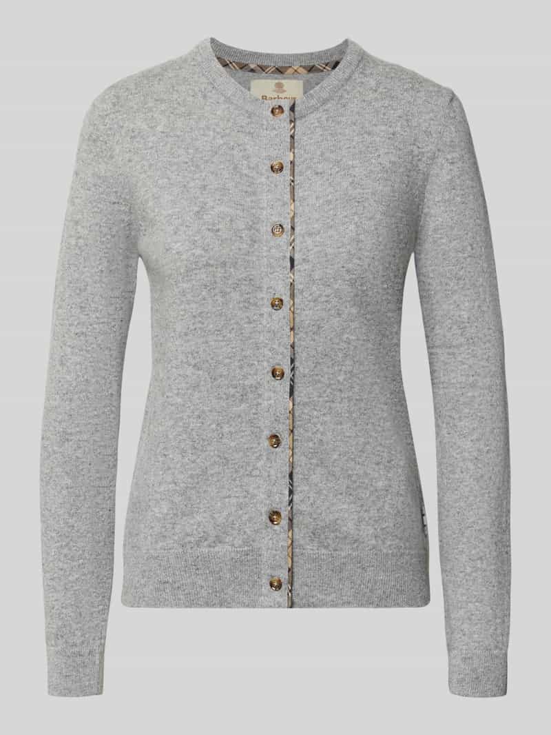Slim fit gebreid jack van mix van wol en katoen