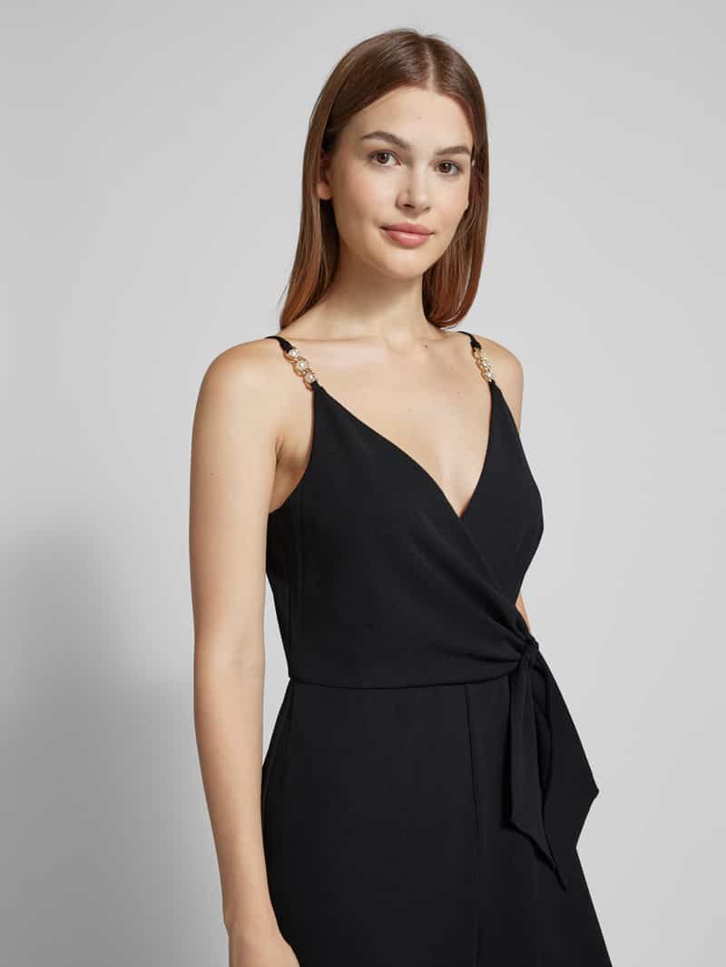 Adrianna Papell Jumpsuit met kralen en knoopdetail