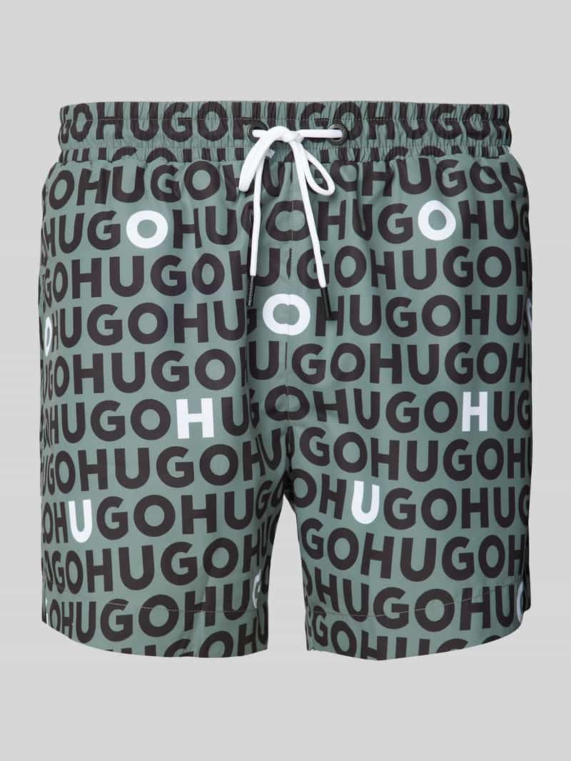 HUGO Regular fit zwembroek met labelprint, model 'TORTUGA'