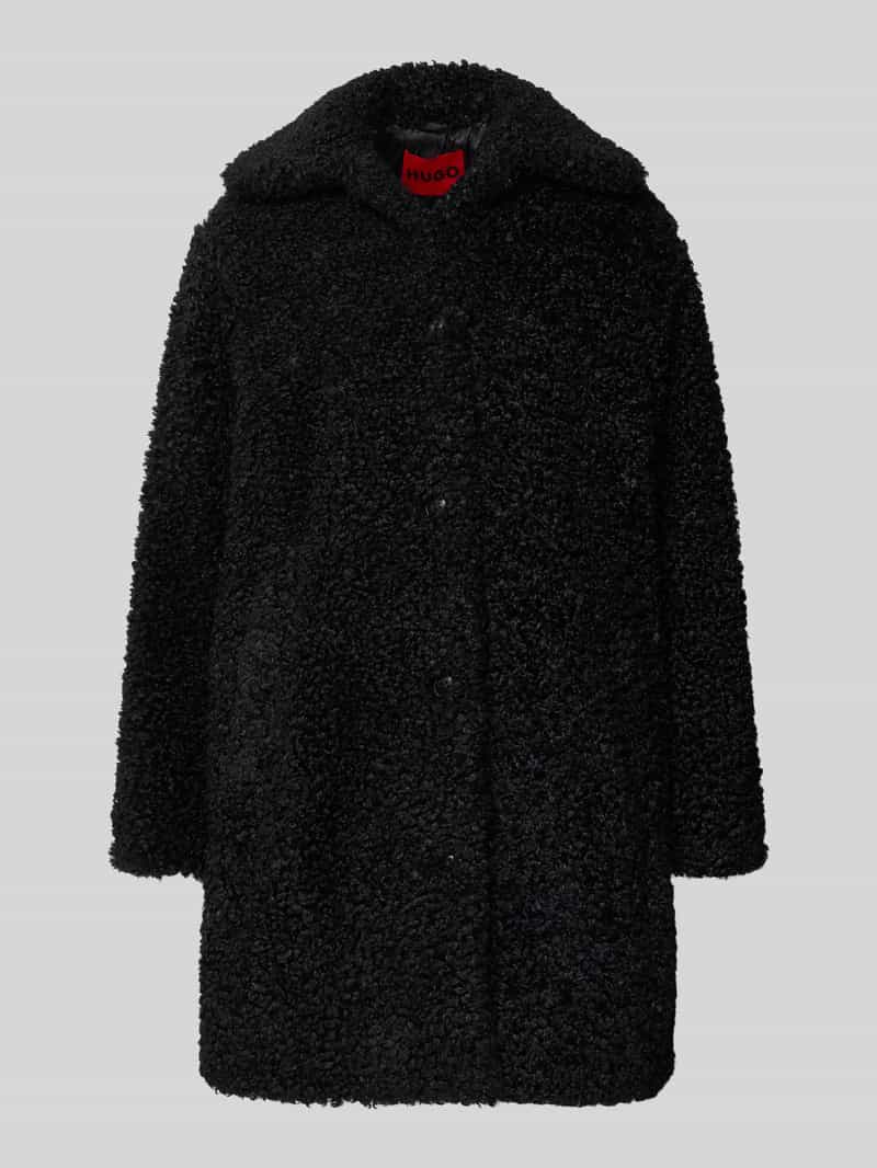 HUGO Regular fit lange jas van teddybont model 'MIMINA-1'